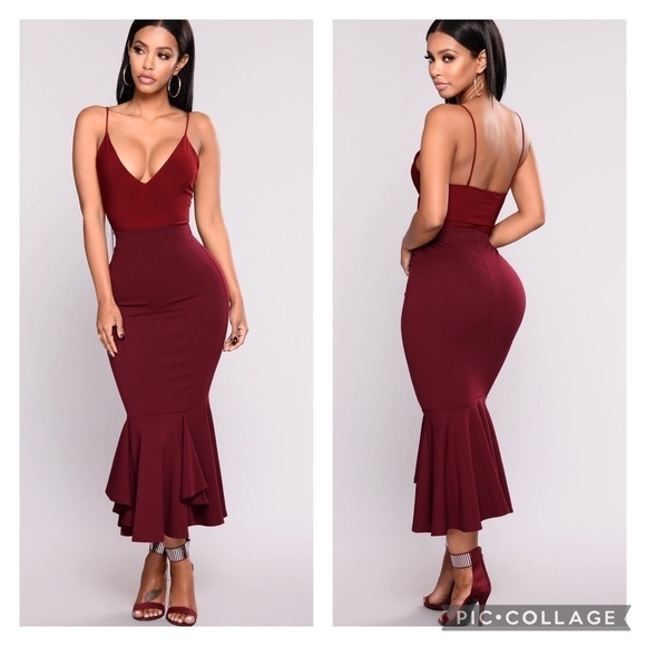 Fashion Nova Dresses & Skirts - Nwt Fashion Nova Twilight Ruffle Skirt Oxblood